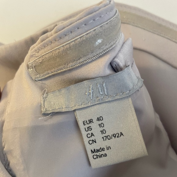 H&M Strapless Lined Dress with Peplum detail. Size 10, Color Grey - Picture 15 of 16